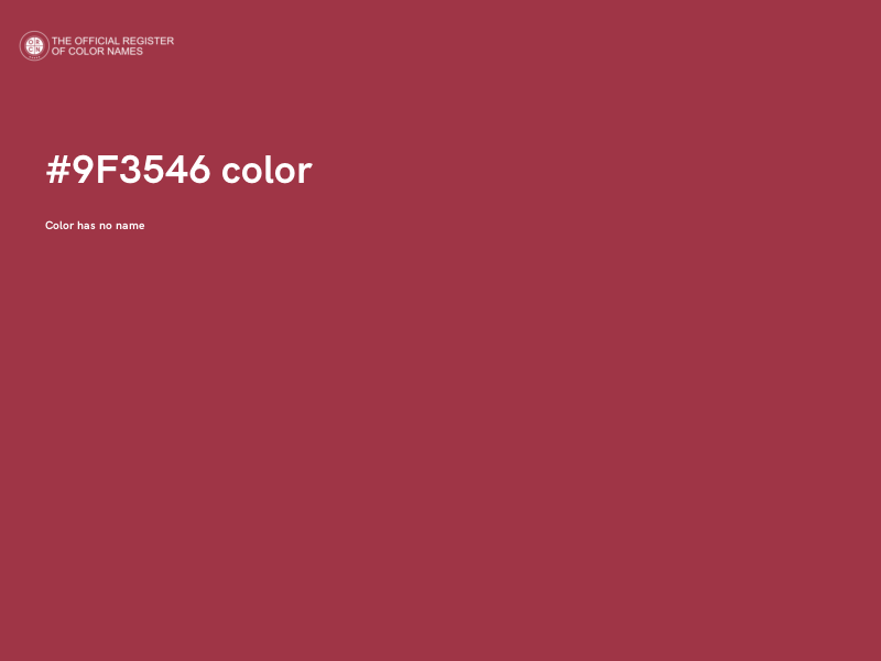 #9F3546 color image