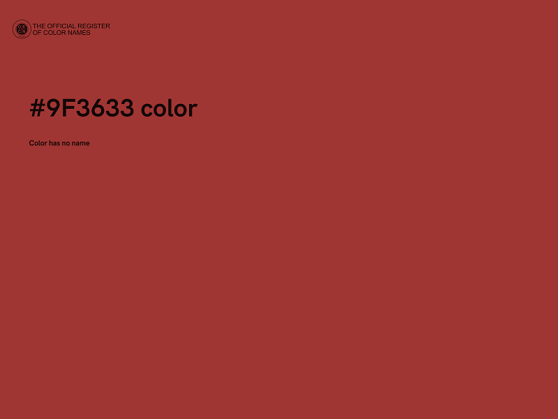 #9F3633 color image
