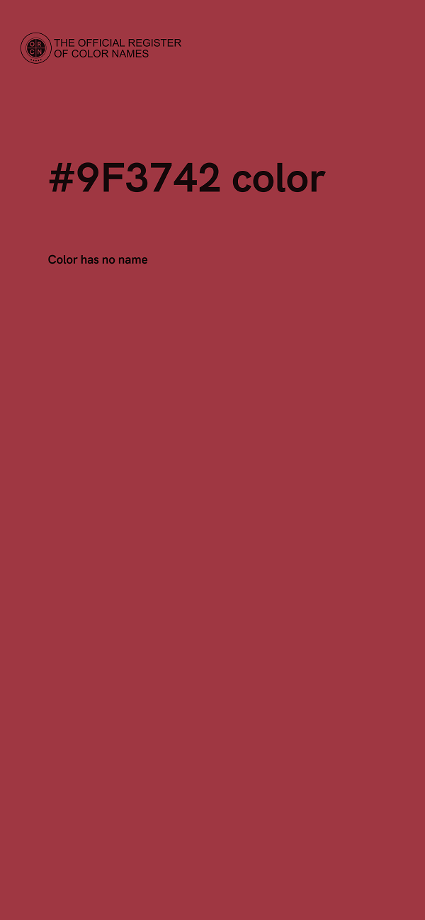 #9F3742 color image