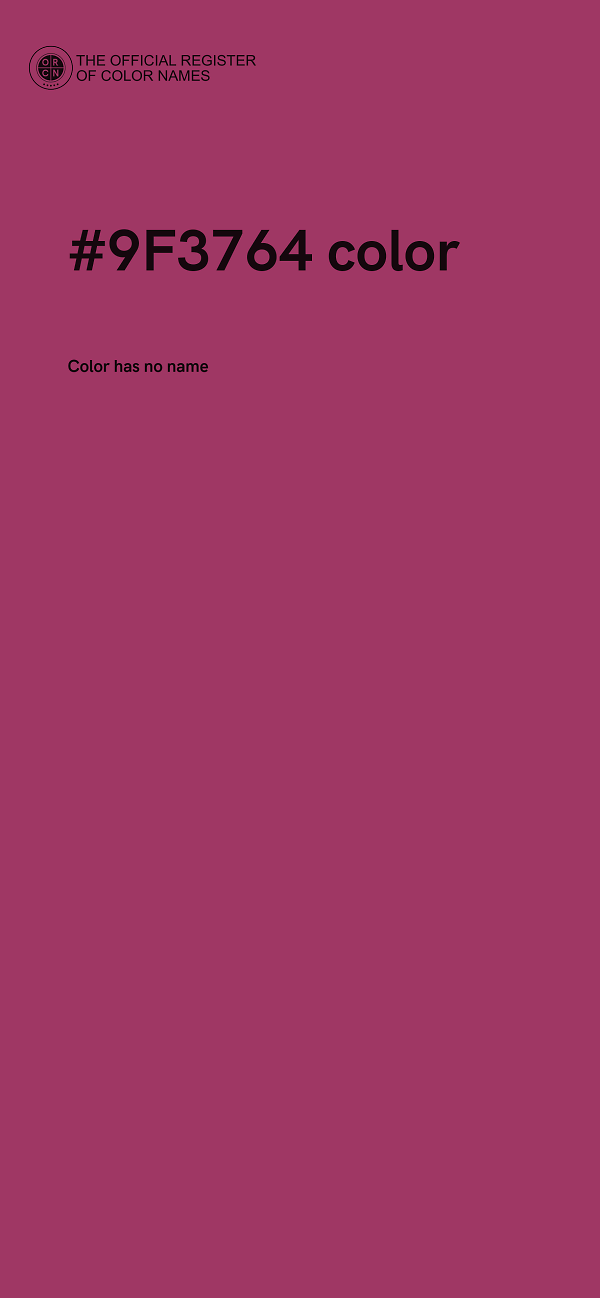 #9F3764 color image