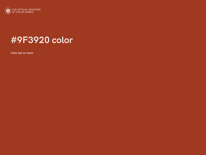 #9F3920 color image