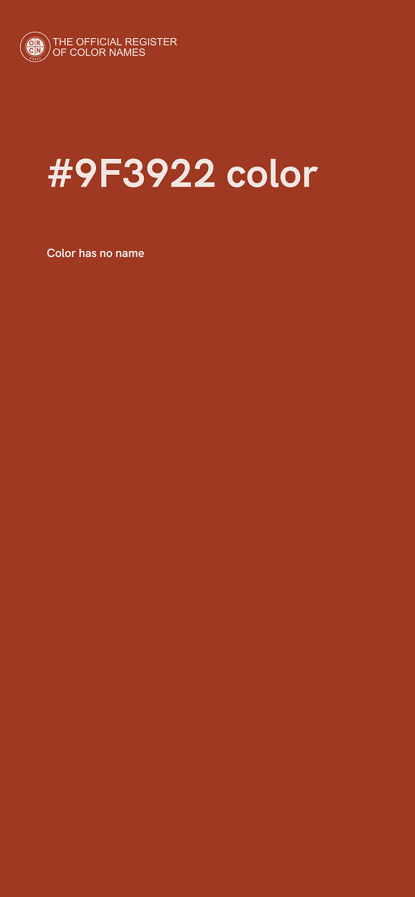 #9F3922 color image