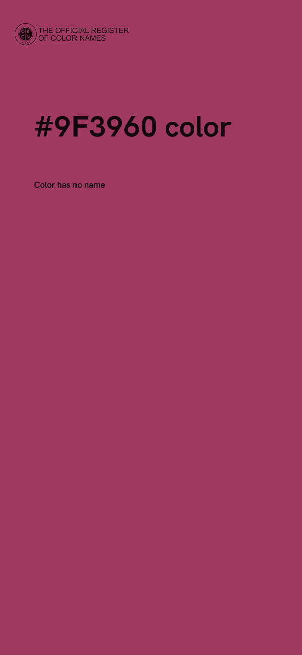 #9F3960 color image
