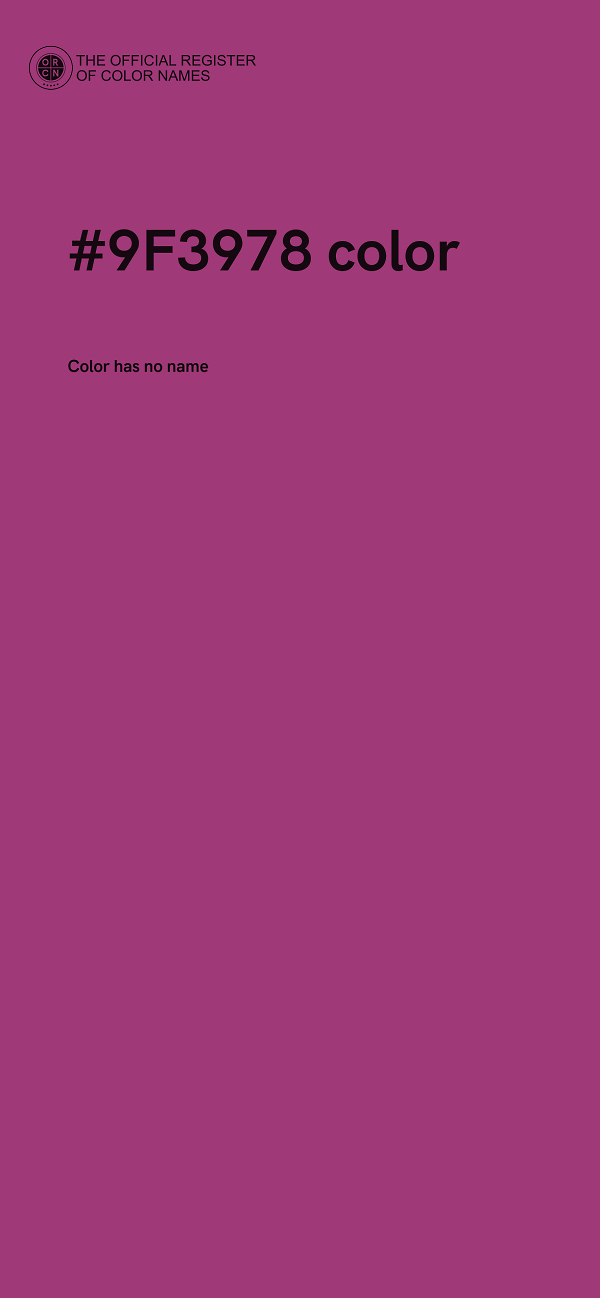 #9F3978 color image