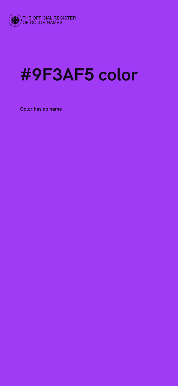 #9F3AF5 color image