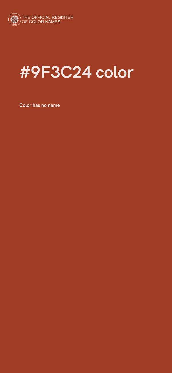 #9F3C24 color image