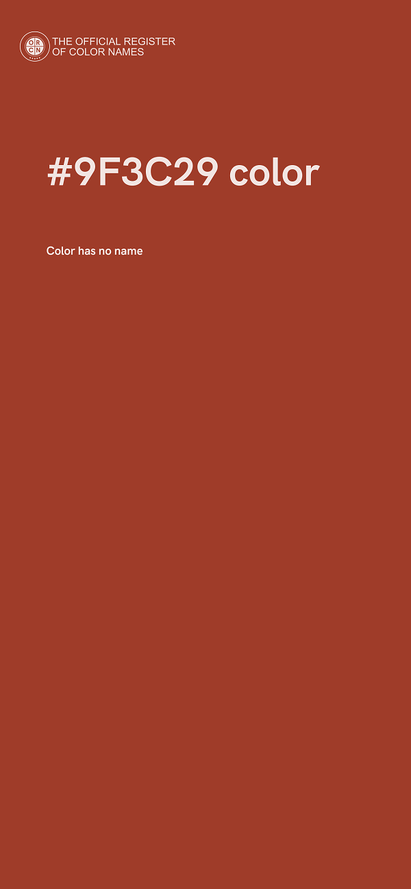 #9F3C29 color image