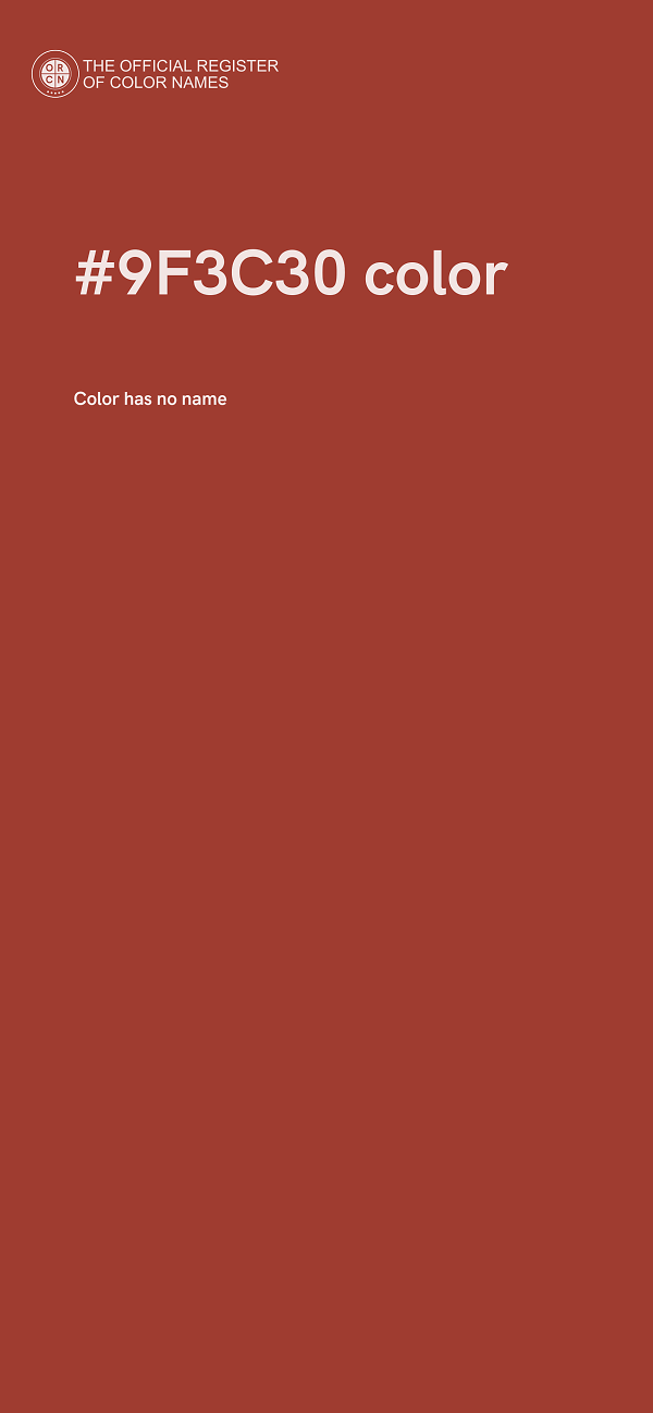 #9F3C30 color image