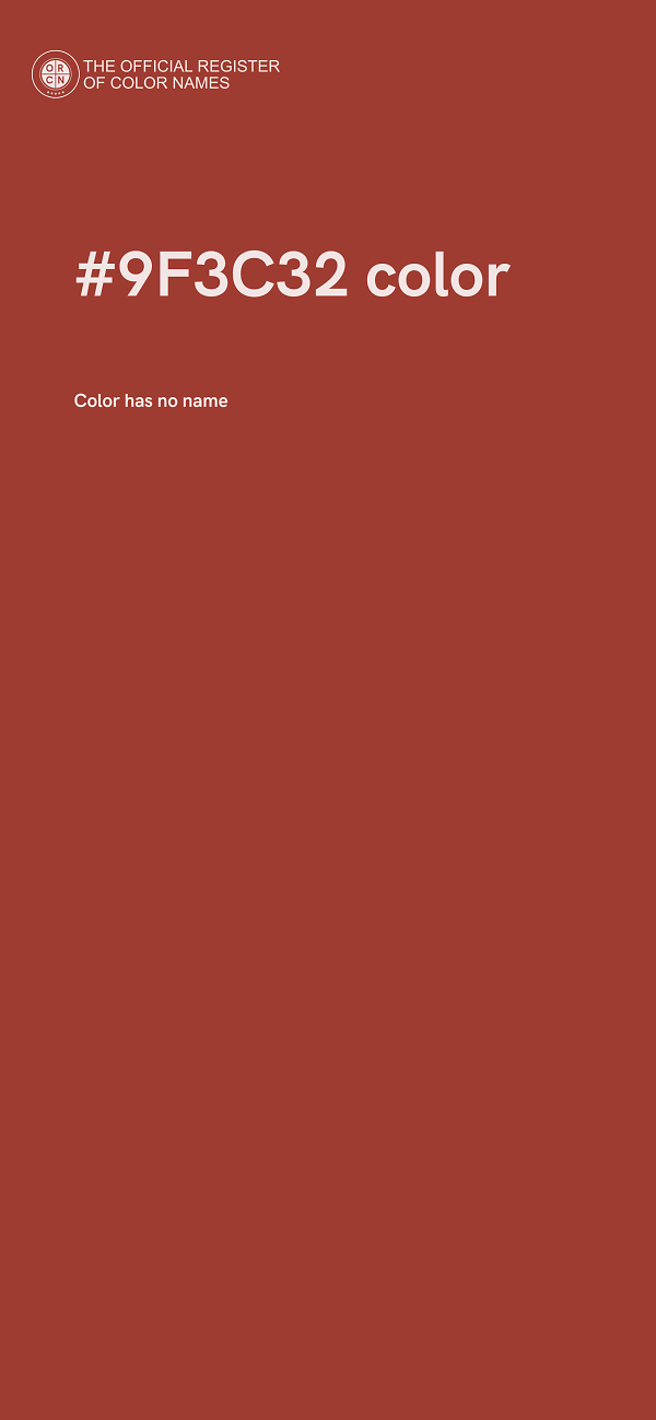 #9F3C32 color image