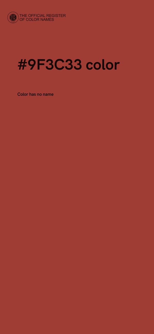 #9F3C33 color image