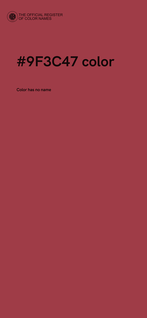 #9F3C47 color image