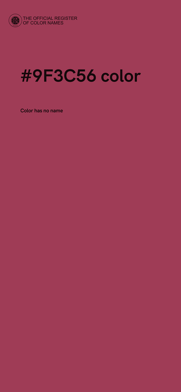 #9F3C56 color image
