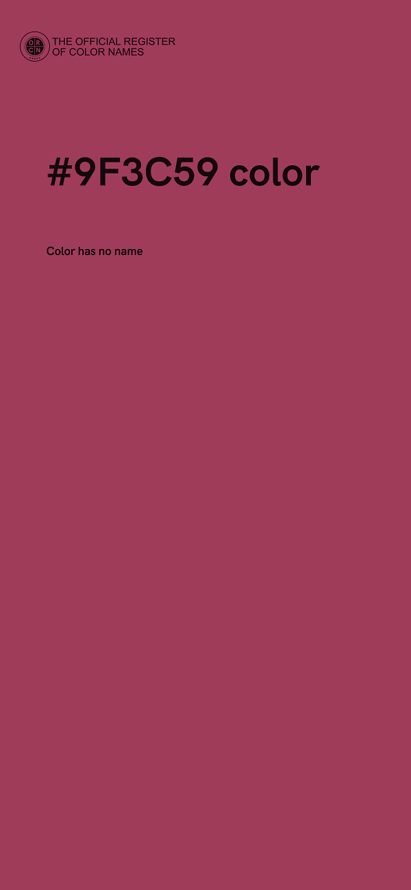 #9F3C59 color image