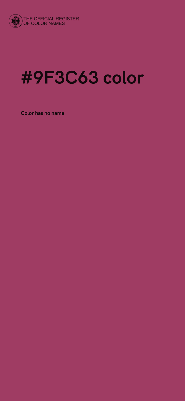 #9F3C63 color image