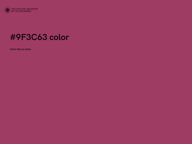 #9F3C63 color image
