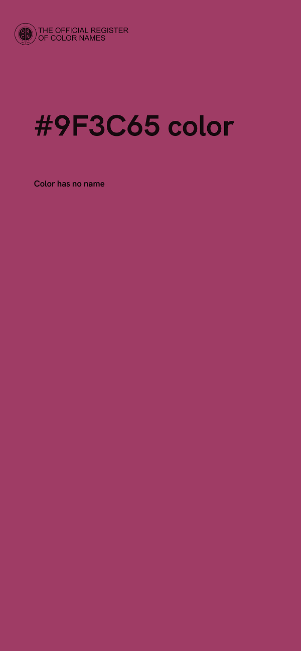#9F3C65 color image