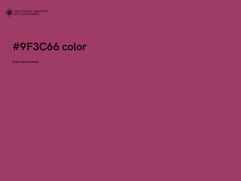 #9F3C66 color image