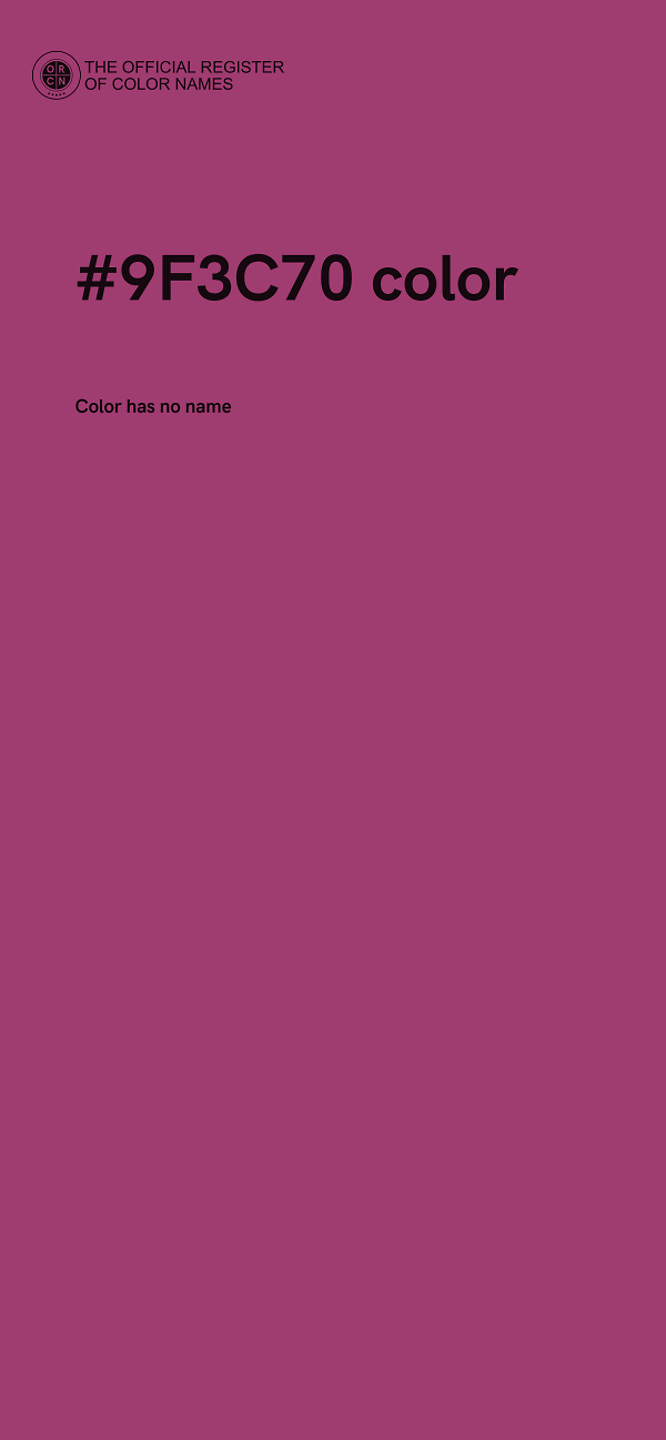 #9F3C70 color image