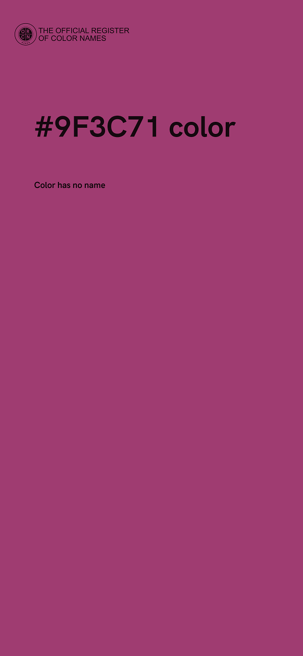 #9F3C71 color image