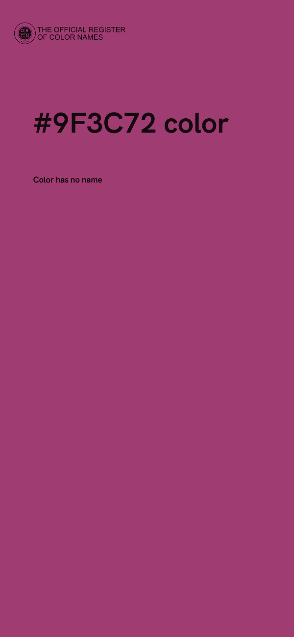 #9F3C72 color image