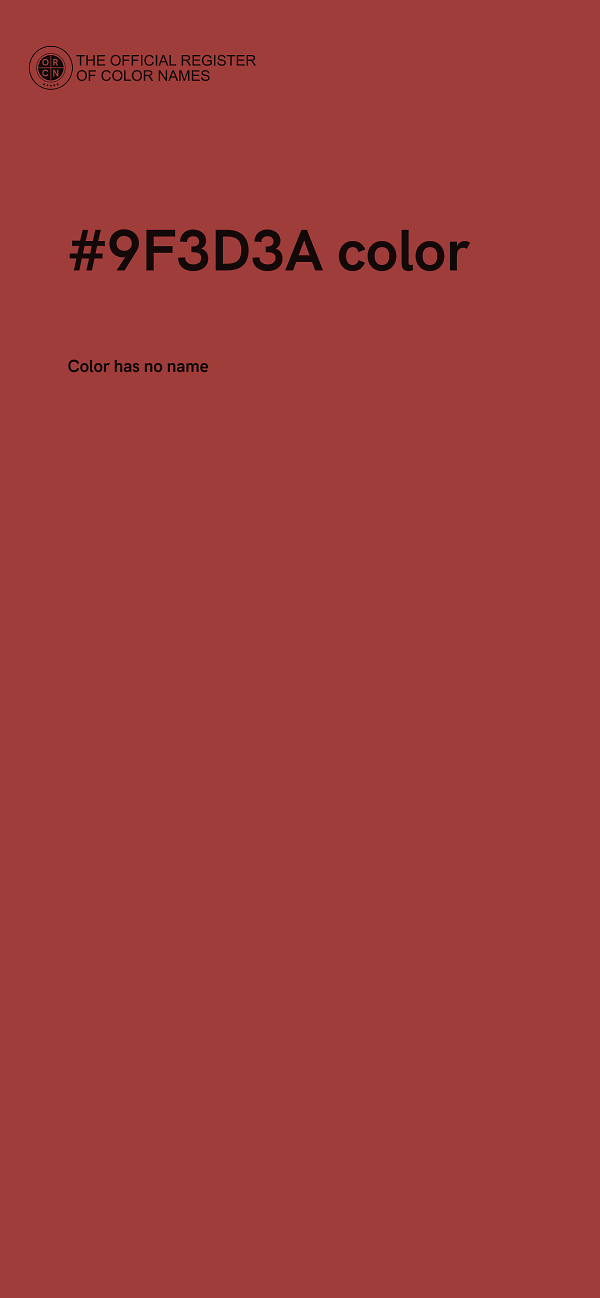 #9F3D3A color image