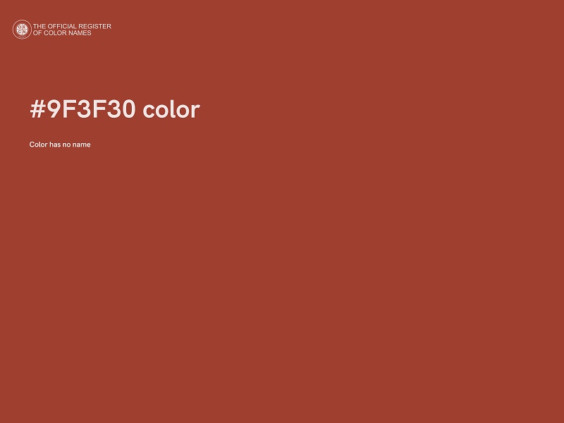 #9F3F30 color image