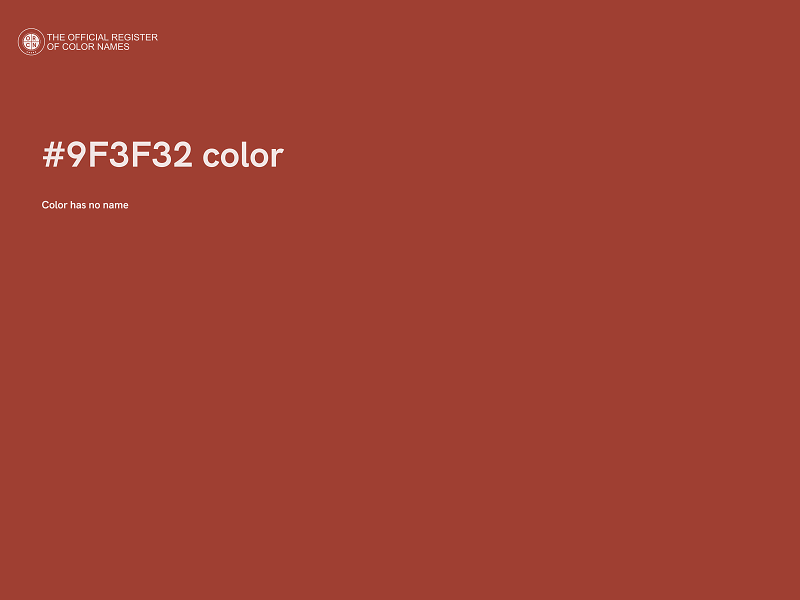 #9F3F32 color image