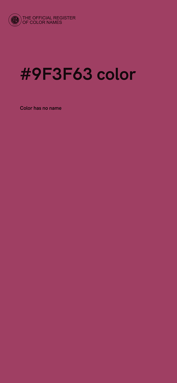 #9F3F63 color image