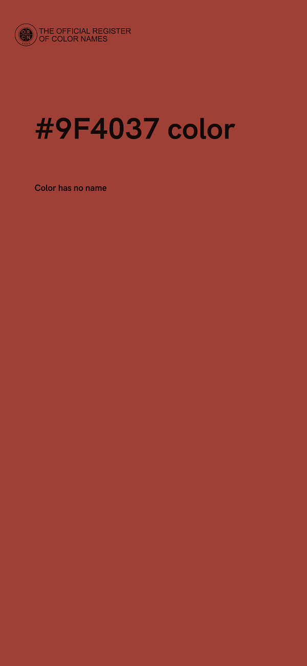 #9F4037 color image