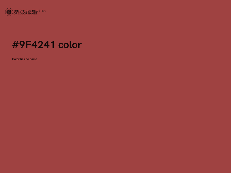 #9F4241 color image