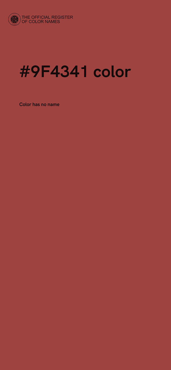 #9F4341 color image