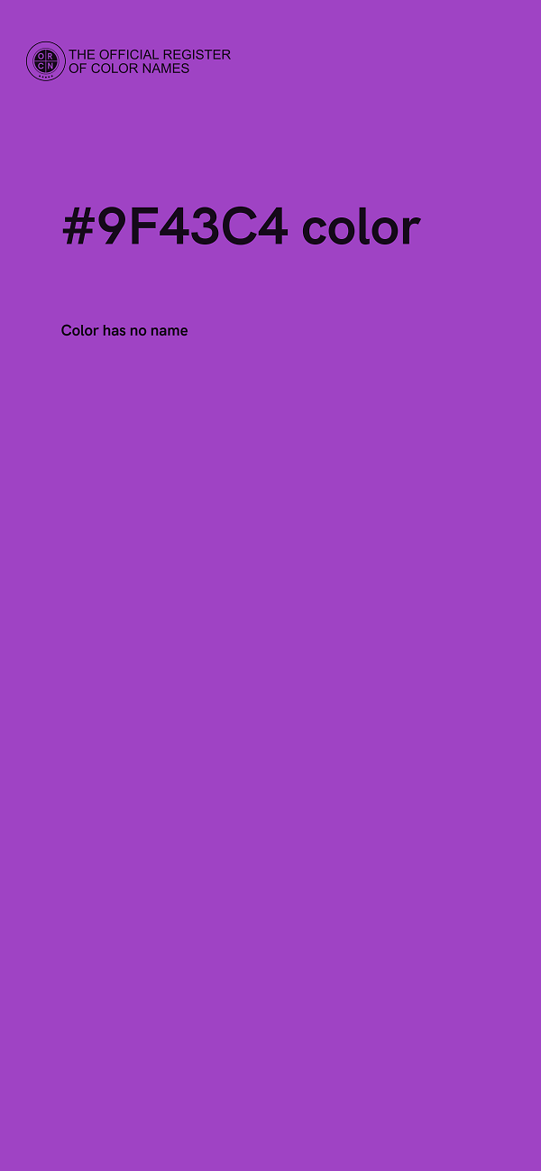#9F43C4 color image