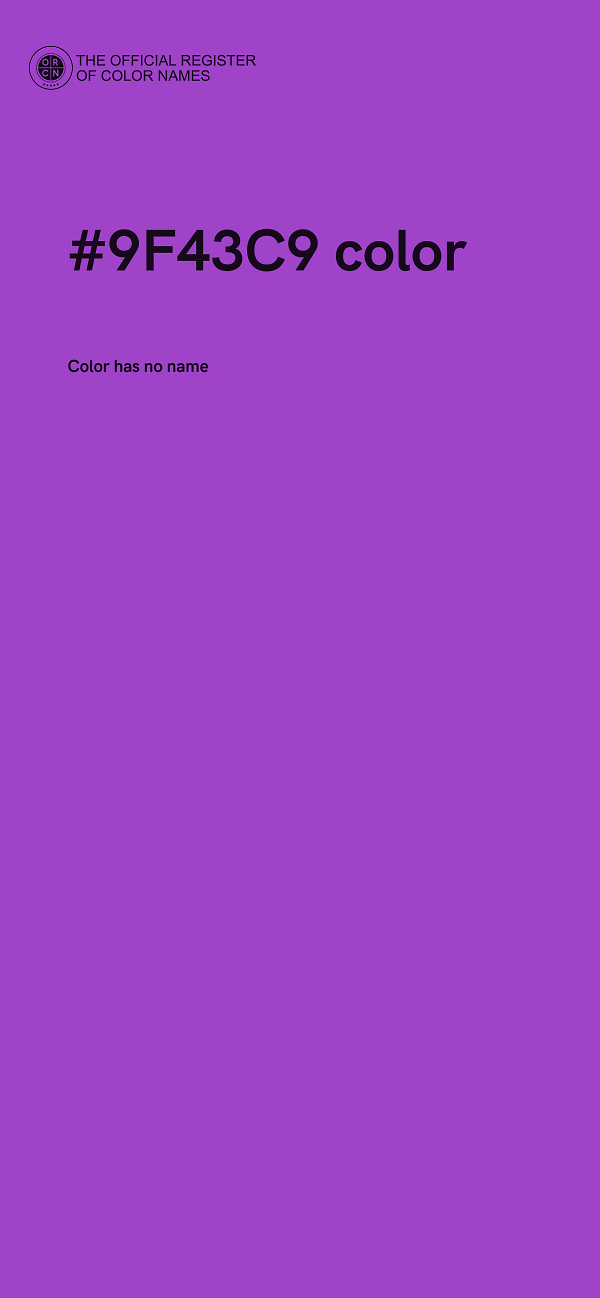 #9F43C9 color image