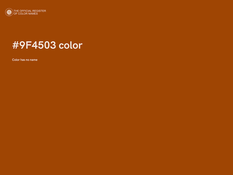 #9F4503 color image