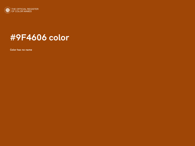 #9F4606 color image
