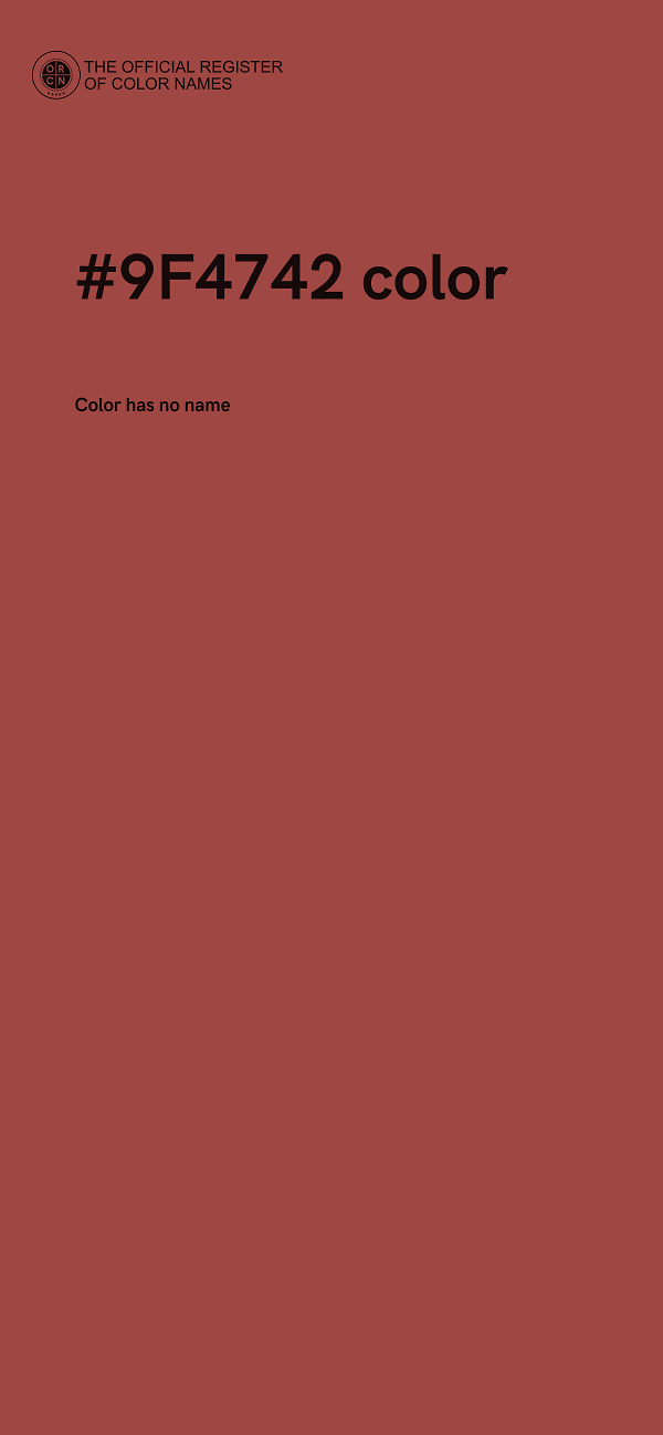 #9F4742 color image