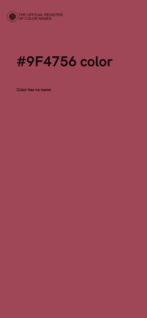 #9F4756 color image