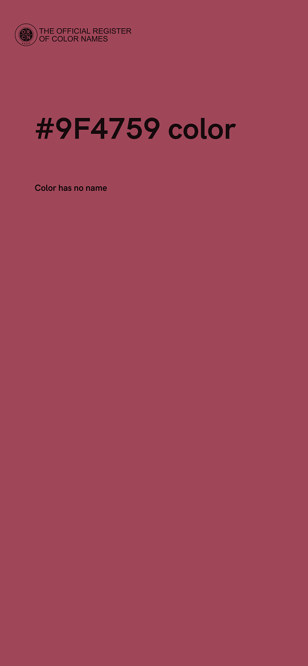 #9F4759 color image