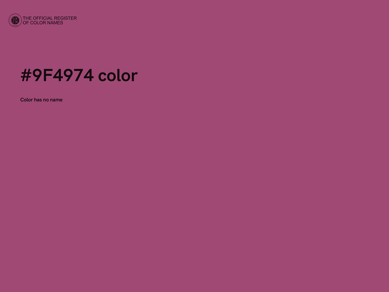 #9F4974 color image