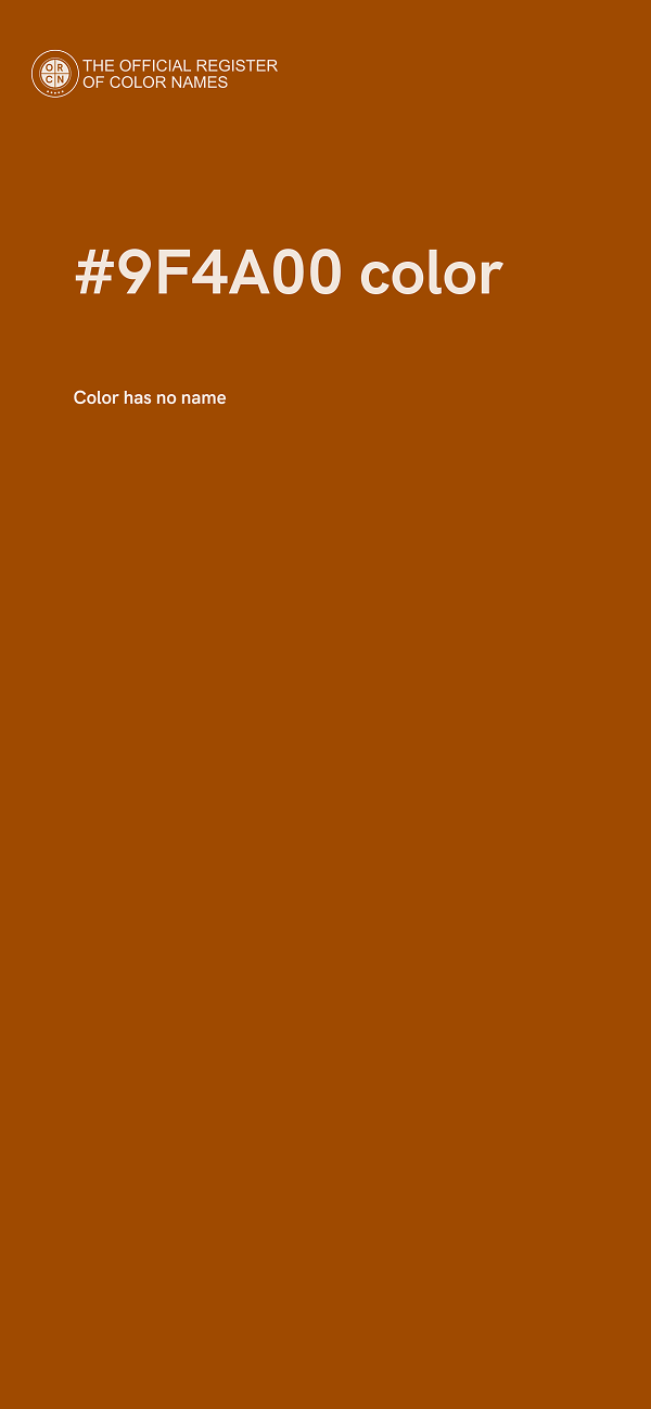 #9F4A00 color image