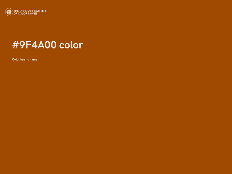 #9F4A00 color image