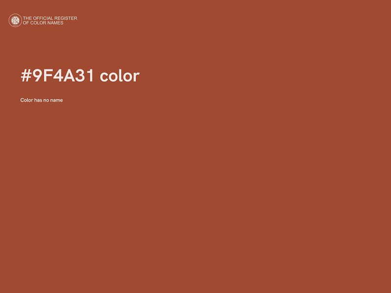 #9F4A31 color image