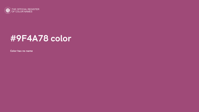 #9F4A78 color image