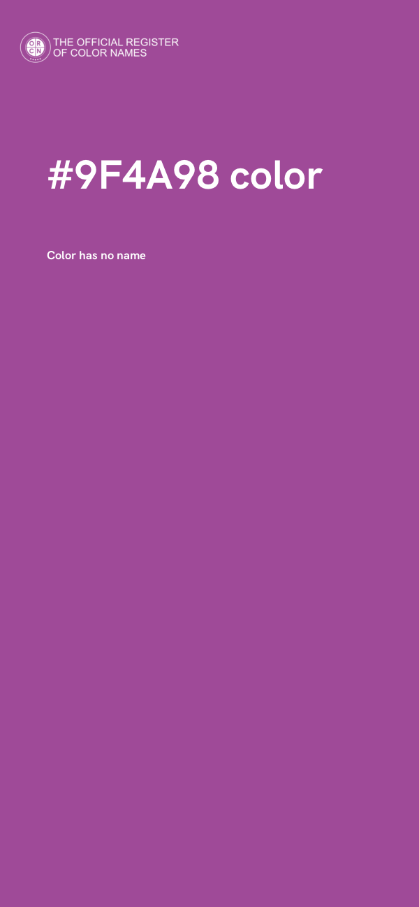 #9F4A98 color image