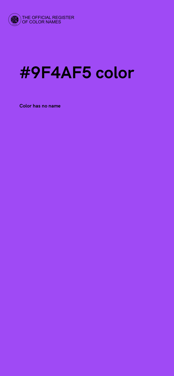 #9F4AF5 color image