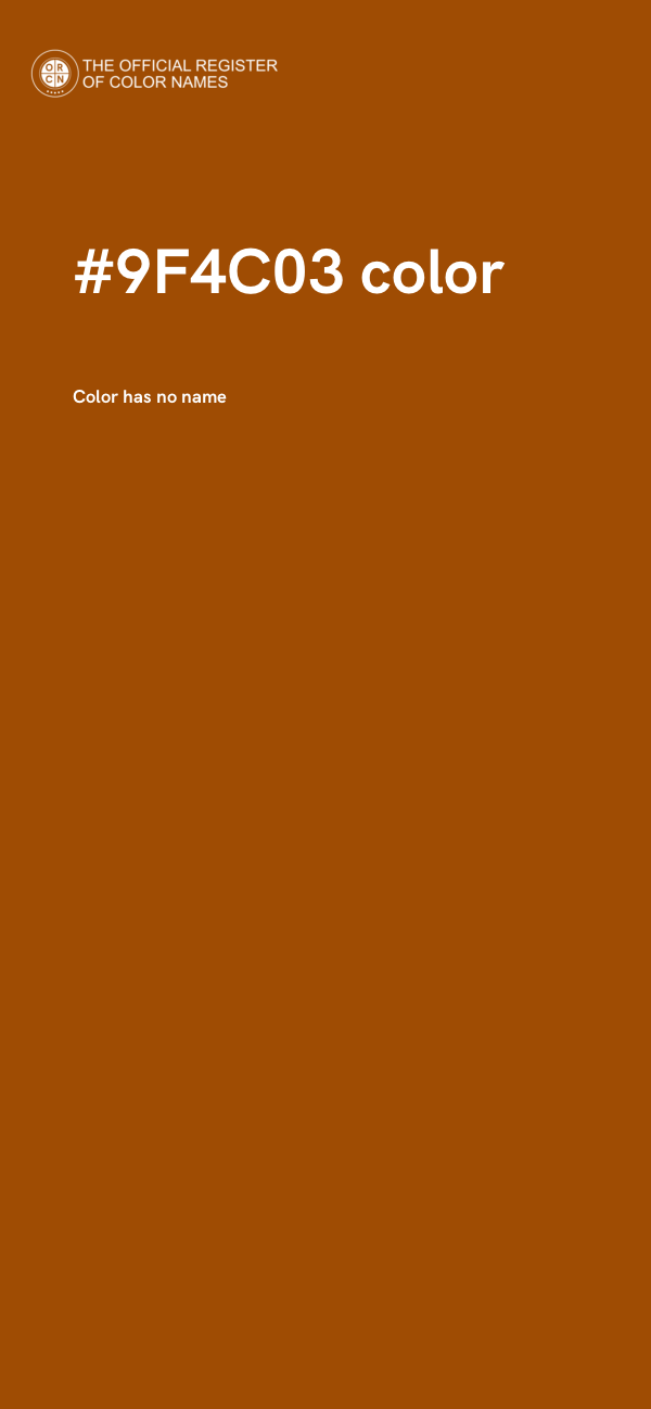 #9F4C03 color image