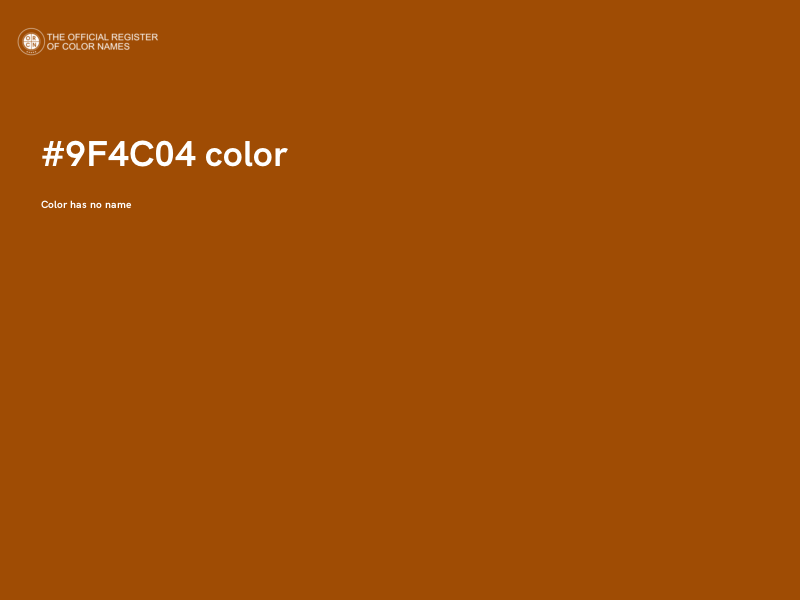 #9F4C04 color image