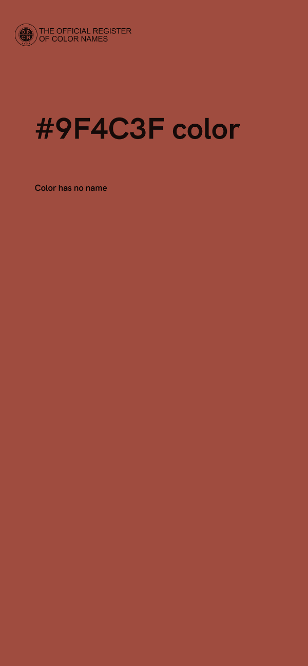 #9F4C3F color image
