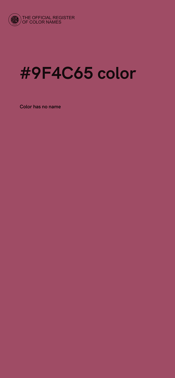 #9F4C65 color image