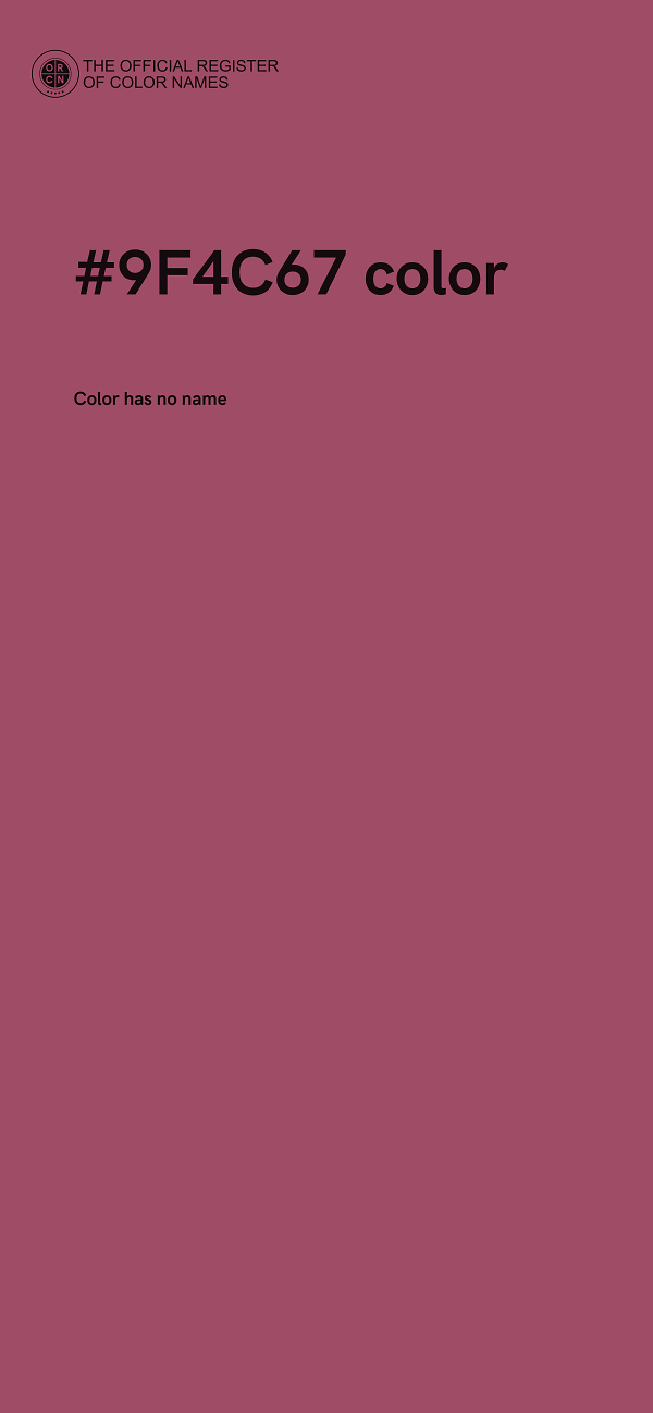 #9F4C67 color image